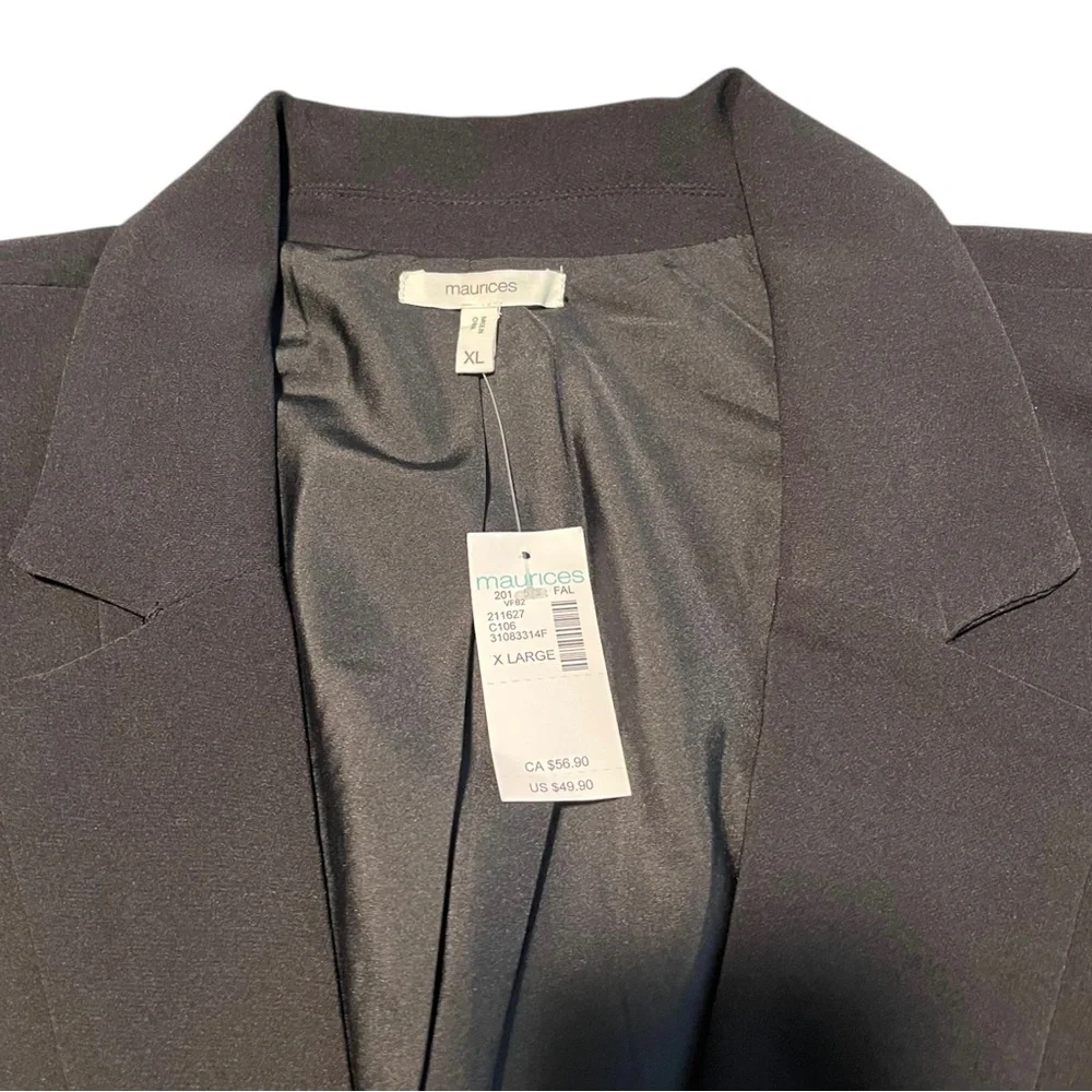 Maurices New w Tags Black Single Button Blazer Jacket Women's Size XL Career